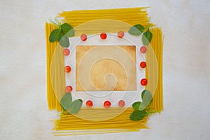 Pasta ingredients background