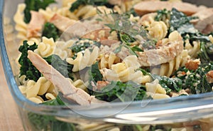 Pasta with kale or borecole