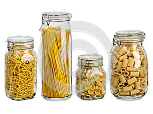 Pasta in large glass jars