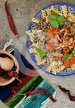 Pasta with lentil