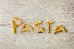 Pasta love lettering