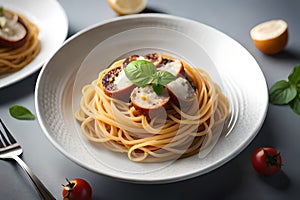 pasta meatball spaghetti tomato sauce grated parmesan chees