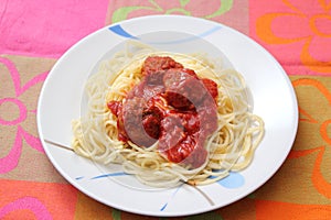 Pasta with meatballs