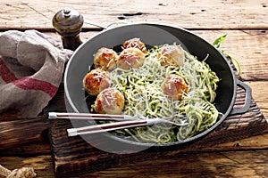 Pasta with meatballs