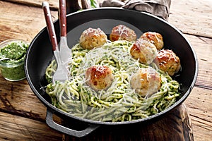 Pasta with meatballs