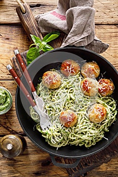 Pasta with meatballs