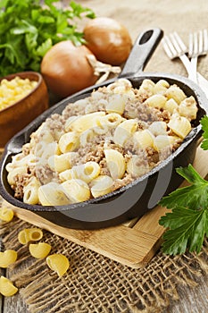 Pasta with minced meat