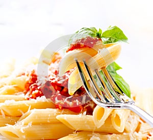 Pasta Penne with Bolognese Sauce