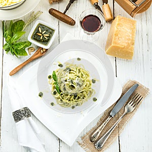 Pasta with Pesto alla genovese