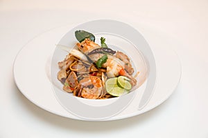 Pasta with prawns, delicious spaghetti