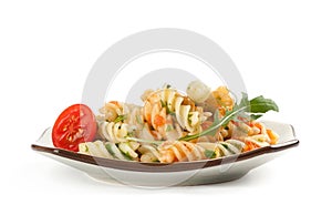 Pasta radiatore with tomato sauce