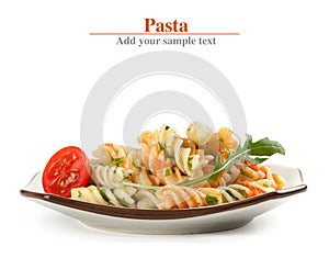 Pasta radiatore with tomato sauce