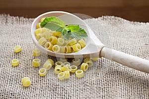 Pasta rings on background