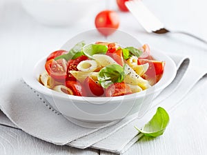 Pasta salad with cherry tomatoes
