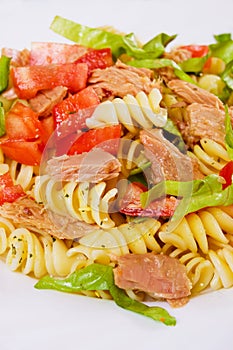 Pasta salad with tuna meat