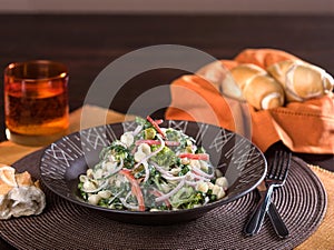 Pasta salad with vegetables