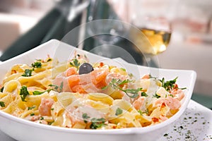 Pasta with salmon