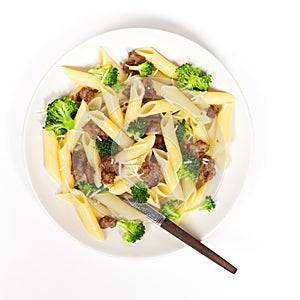 Pasta with sausage and broccoli