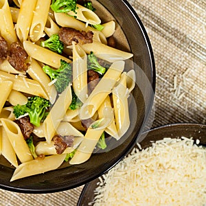 Pasta with sausage and broccoli