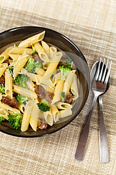 Pasta with sausage and broccoli