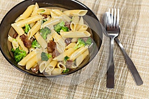 Pasta with sausage and broccoli