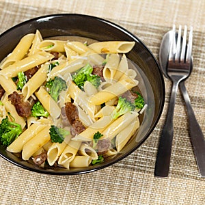 Pasta with sausage and broccoli