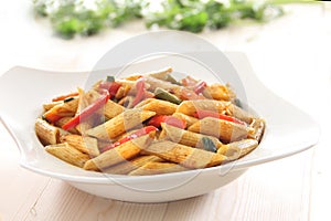 Pasta with spicy pepper sauce