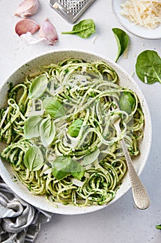 Pasta with spinach and parmesan