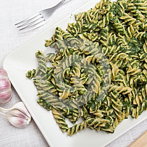 Pasta with spinach