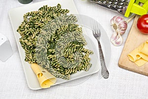 Pasta with spinach