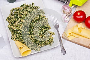 Pasta with spinach