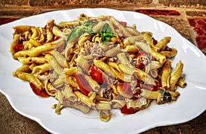 Pasta with tuna dish