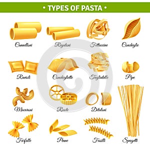 Pasta Types Infographics