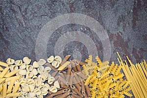 Pasta Varieties over Slate