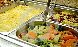 Pasta and vegetable buffet photo