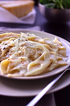 Pasta with vegetable sauce photo