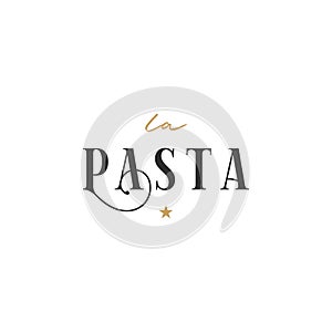 Pasta vintage logo. La pasta sign on white