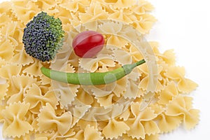 Pasta on white background