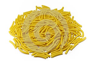 Pasta on a white background  ready for cooking