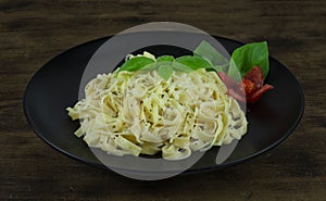 Pasta White Sauce with Cheese Homemade dish Italian Food fusion Style