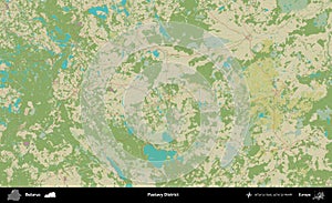Pastavy District, Belarus. Topographic Humanitarian