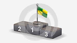 Pastaza 3D waving flag illustration on winner podium.