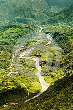 Pastaza River In The Andes Aerial Shot