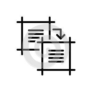 Black line icon for Paste, copy and file