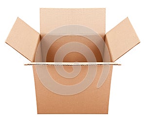 Pasteboard box on the white background
