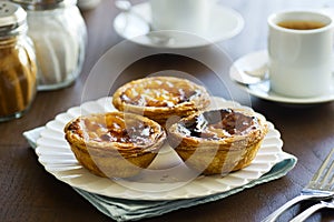 Pasteis de Nata and Espresso in Cafe