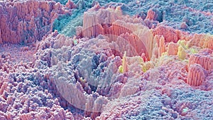 Pastel 3d abstract cubic topographical environment