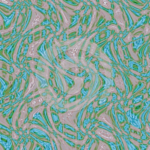 Pastel abstract backgroun with neon turquoise zigzag lines