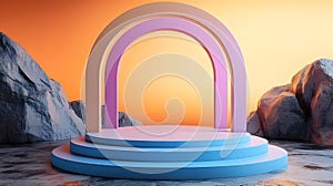 Pastel Arch Product Display Platform