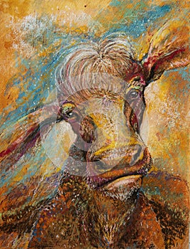 Cósmico una vaca arte 